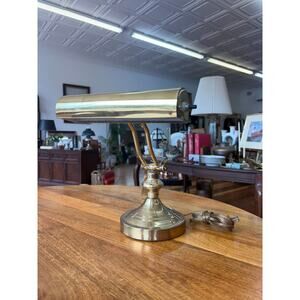 Vintage Mid-Century Brass Desk Lamp – Adjustable Reading & Piano Light